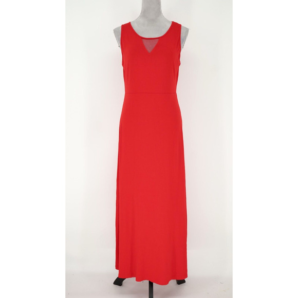 Vince Camuto Dress Womens Medium Red Maxi Stretch Knit Sleeveless Beach Resort - Picture 1 of 12